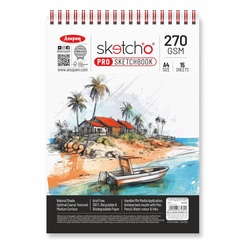 Anupam Sketch-O Pro Spiral Sketch Book 270GSM A4 15Sheets